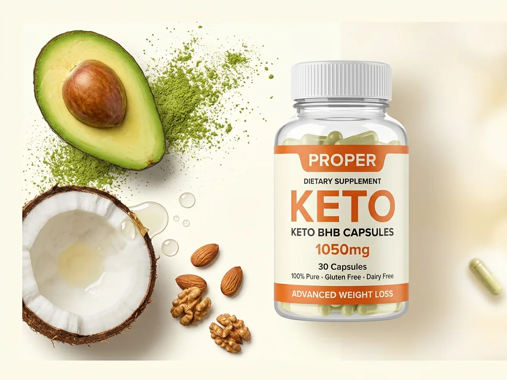 Cápsulas Proper Keto con aguacate, coco y frutos secos de la dieta keto